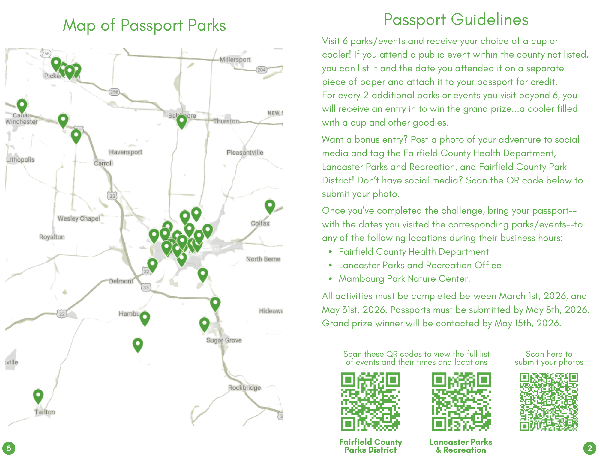 Passport to Parks, map of Fairfield County parks and passport guidelines
